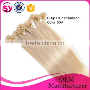 2016 Hot Selling Unprocessed Virgin Pre-bonded U-tip Hair Extension, Blonde Straight Human Hair thumbnail-4