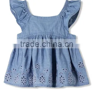 Latest Design Girls Top Sleeveless Baby Girls Top Design Embroidered Kids Wear thumbnail-2