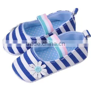 Soft Sole Stripe Pretty Sun Flower Anti Slip Baby Girl Shoes thumbnail-6