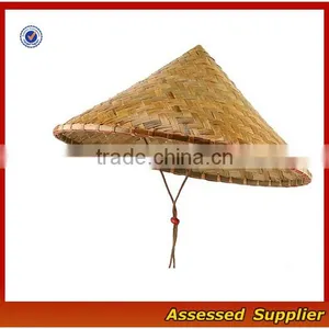 ZT45 Wholesale India Coolie Straw Hat Cheap 100% Bamboo Unisex Sun Straw Hat for Sale thumbnail-1