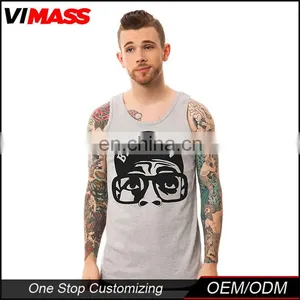 New Cotton Sleeveless Mens Custom Gym Tank Top thumbnail-3