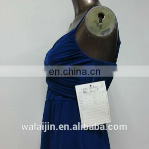 High Quality Low Neckline Spaghetti Strap Pleated Bust Ladies Royal Blue Dress thumbnail-6