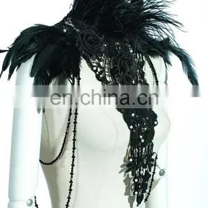 Gothic Chest Shrug With Feathers thumbnail-3