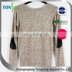 Women's Yarn Dyed Top With PU thumbnail-2