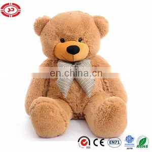 Giant Beige Cute Teddy Bear With Bowtie Huggable Plush Soft Fluffy Toy thumbnail-1