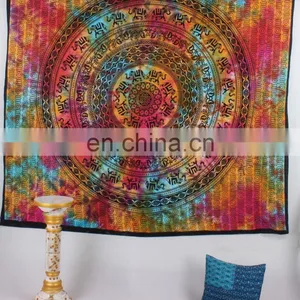 Indian Elephant Tie Die Mandala Decor Cotton Handmade Hippy Queen Wall Hanging, Tapestry, Decorative Bedspread Throw thumbnail-1