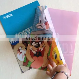 Eco-friendly PP Material Cartoon Character CMYK Printing L-shaped pp File Folder thumbnail-3