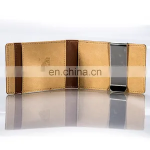 Low Price Handcraft Simple Design Brown Leather USA Money Clip thumbnail-5