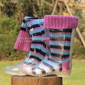 Women Transparent Rain Boots,Popular Transparent Ladies Boots,Transparent Lady Boots,Pretty Female Rain Boots thumbnail-4