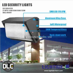 DLC Qualified LED Security Lights Dusk to Dawn 60W, 100-277vac， 5-yrs Warranty thumbnail-1