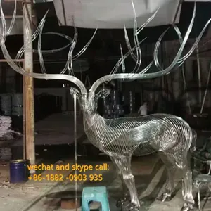 Indoor Wire Mesh Sculpture Ornaments Mirror Light thumbnail-3