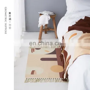 Amazon Mat Rugs Carpets for Bedroom Living Room Nordic Rugs RAWHOUSE Woven Cotton Printed Rug thumbnail-6