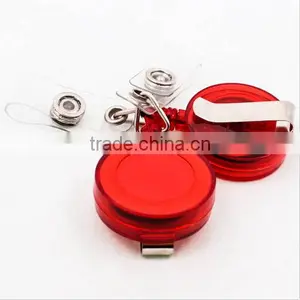 Colourful Round Retractable ID Reel Chain Badge Holder Key Tag Clip 32mm thumbnail-6