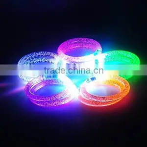 LED Light Up Flashing Bracelet Bangle Acrylic Wristband Glow Blinking Party Club thumbnail-3