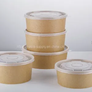 Eco Friendly Disposable Food Container Paper Soup Bowl With Lid Noodle Bowls 50 Pack Hot Soup Bowls thumbnail-1