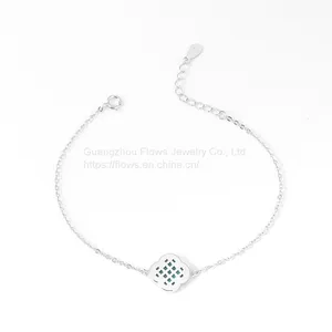 S925 Sterling Silver Four-leaf Clover Bracelet Women's Agate Zircon Bracelet Simple Style Jewelry thumbnail-4