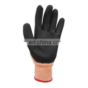 Industrial Construction HPPE Oilfield Cut Resistant Nitrile Palm Coated Impact Working Safety Gloves thumbnail-5