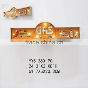 2015 New Gas Vintage Embossed LED Tin Sign for Wall Decor, Factory Metal Wall Plaque thumbnail-1