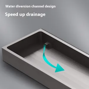 All Brass Rectangular Large Displacement 8CM Wide Hotel Shower Floor Drain Thickened Durable for Modern Kitchen Outdoor Bathroom thumbnail-4