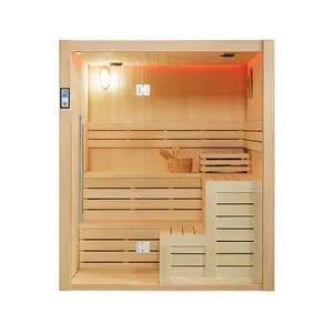 Modern 2 Person Panoramic Glass Relaxation Sauna Room Outdoor Villa, Dry Steam Red Cedar Solid Wood thumbnail-2