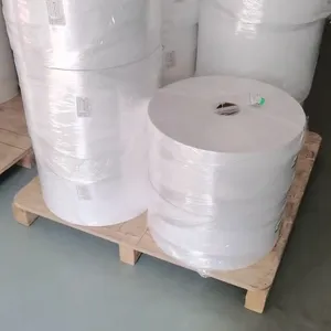 Best Seller 80gsm Semi Gloss Coated Paper Jumbo Roll Hot Melt Adhesive Glassine Liner For Barcode Food Commodity Label Raw Material thumbnail-2