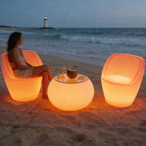 Luminous Outdoor Table and Chair Set 16 Variable Colors IP65 Waterproof for Bar Hotel Outdoor Events thumbnail-1