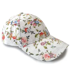Custom All Over Print Baseball Cap Wholesale High Quality 6 Panel Floral Sublimation Flower Hat for Women thumbnail-1