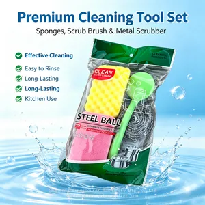 Universal Hard Surface Scourer Stainless Steel Scrubber Ball for Kitchen Clean thumbnail-3