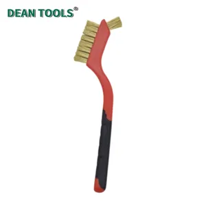 Non-Sparking Brush,Bent Handle Dual-Sided Heads Wire Brush With Soft Grip Handle Double-Ended Cleaning Brush thumbnail-5