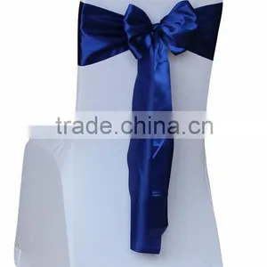Cheap Spandex Chair Cover With Royal Blue Self-tie Chair Sash thumbnail-1