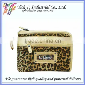 Leopard Velvet Gold Color With Handle Ladies Women Zipper Wallet thumbnail-1