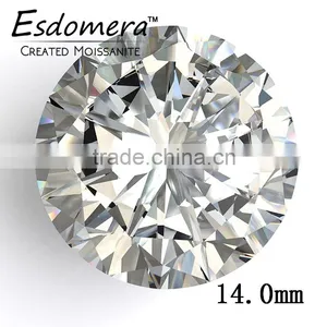 14.0mm Wholesale Esdomera White Color Moissanite Loose Stones Round Brilliant Cut Color EF thumbnail-1