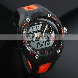 Men's Orange Rubber Digital Analog Dual Dial Sport Watch WS067 thumbnail-1