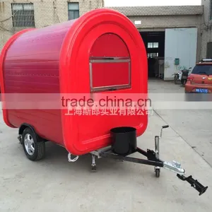 7.6*5.5ft Red Food Van/Street Food Vending Cart For Sales,Hot Dog Cart/Mobile Food Trailer With Big Wheels thumbnail-6