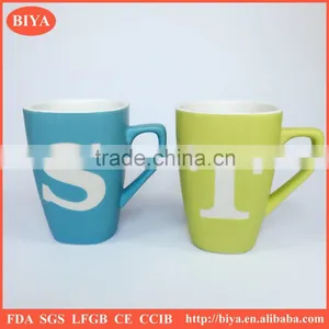 Print Mug 2016 Cheap Stoneware Mug Sandblast Letters Coffee Tea Mug With Handle thumbnail-1