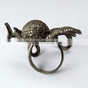 Celebarte Love !! Octopus Design Ruby & Diamond 925 Sterling Silver Ring, Gemstone Jewelry, Handmade Jewelry thumbnail-5