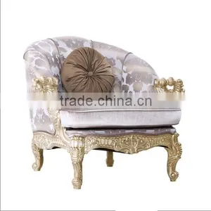 Classic European Design Living Room Leisure Chair Hand Carved Wooden One Seat Sofa thumbnail-1