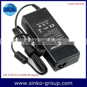 OEM Laptop ac Adapter 19V 4.74A 5.5*2.5MM 90 Degree Connector For Acer thumbnail-1
