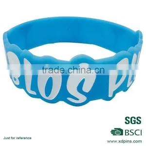 Cheap Wrist Custom Embossed Silicone Plastic Wrist Band thumbnail-1