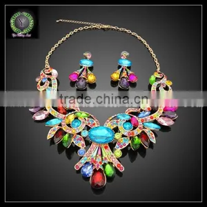 Costume Jewelry Crystal Jewelry Set Designs African Fashion Retail and Wholesale Welcome KHK722 thumbnail-1