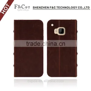 Retro and Vintage Flip Open Book Leather Case Cover for HTC One M9,for HTC One M9 Stand Case thumbnail-1