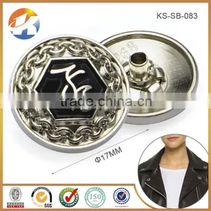 Custom China Cheap Round Shape Engraved Metal Buttons Caps thumbnail-1