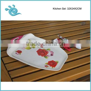 Set of 3pcs Plastic Multifunctional Cutting Board Tray With Peeler and Knife thumbnail-3