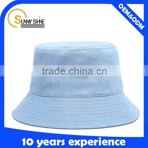 Custom Cotton Plain Blank Light Blue Sky Bucket Hats Wholesale thumbnail-1