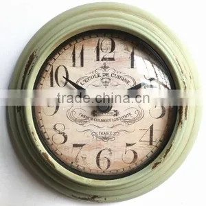 Dia 20cm Country Style Round Metal Wall Clock, Rustic Round Wall Clock thumbnail-1