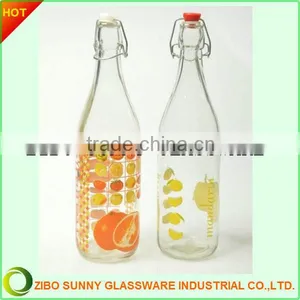 1L Glass Juice Bottle With Decal thumbnail-1