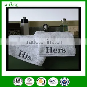 Wholesale His and Hers Embroidery Design Terry Bath Towel 100% Cotton thumbnail-3