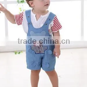 The Decimal Point Baby Bib Kids Summer Cotton Shorts Denim Pants Boy Cartoon Children Summer Thin Section thumbnail-2