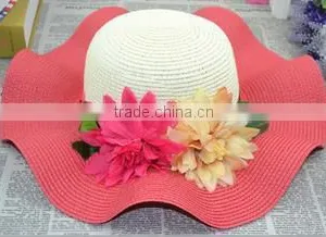 Women Flower Straw Hat,Sun Beach Summer Hats For Ladies thumbnail-6