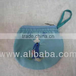 Hand Embroidery Purse Sky Blue for Tourism thumbnail-1